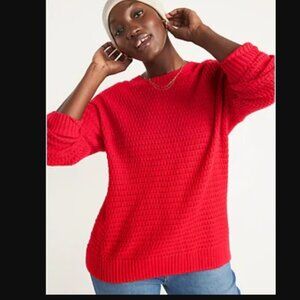 Old Navy Vibrant Red Crew Neck Sweater Size XXL NWOT, Valentine's Day